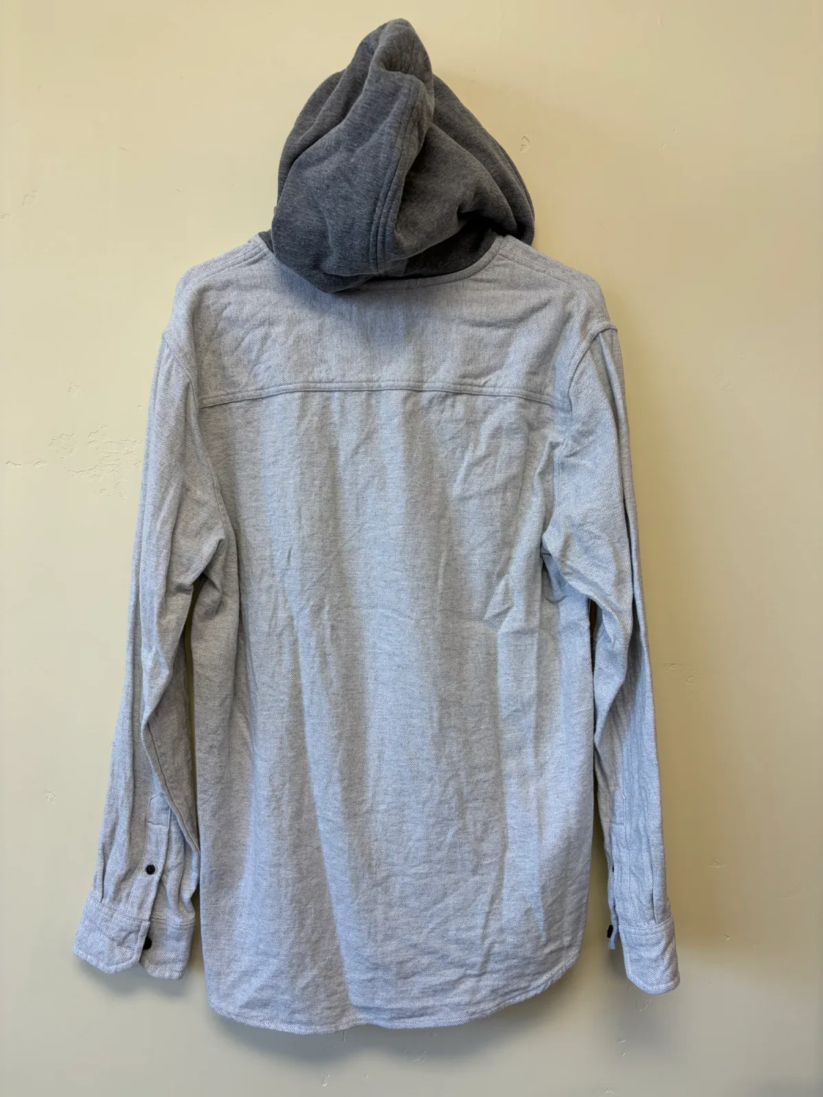 Quiksilver Men's Hooded Flannel Button Up Shirt Jacket Gray Charcoal Size M photo 3