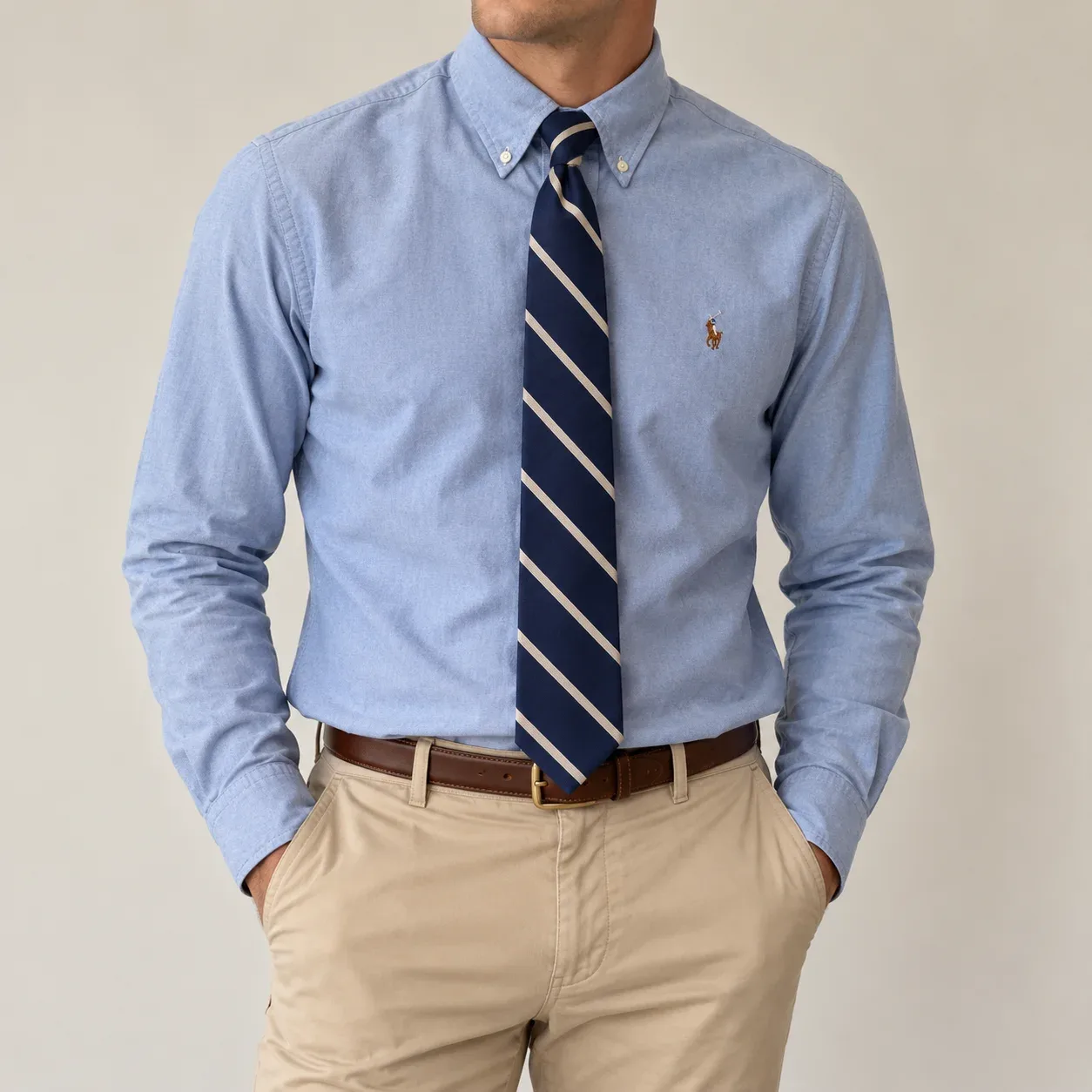 Ralph Lauren Men’s Light Blue Oxford Dress Shirt – Classic Fit, Size 15.5 32/33