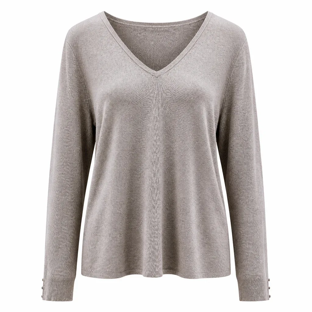White House Black Market V-Neck Button-Cuff Sweater - Size XL