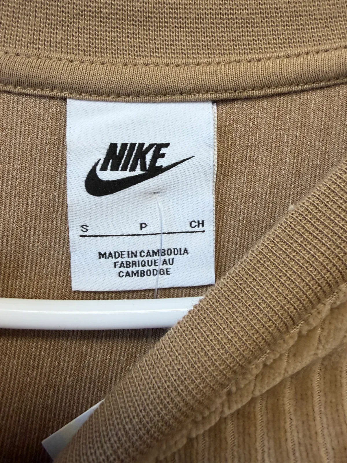 Nike Sportswear Ribbed Velour Long-Sleeve Crewneck Dress in Dark Driftwood - Size S photo 4