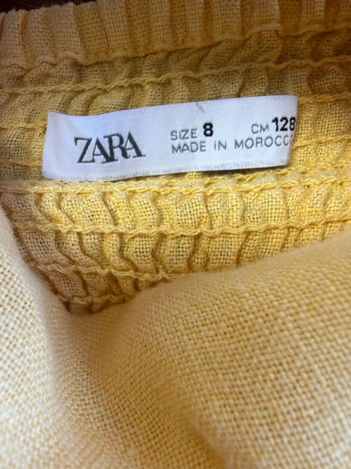 Zara Kids Girls’ Ruffled Open Back Linen Jumpsuit - Marigold Yellow, Size 8 (128 cm) photo 4