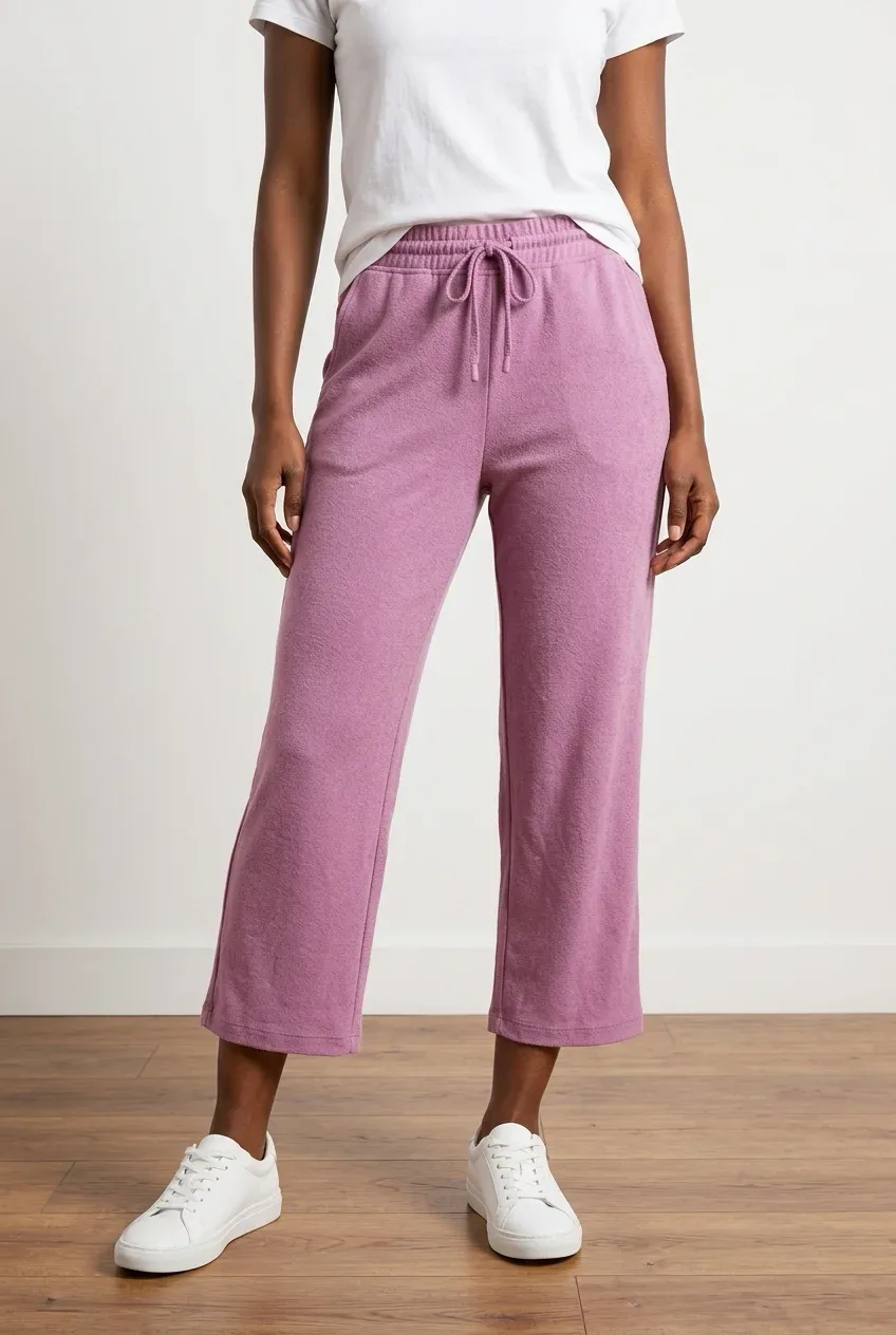 Athleta Women's Mauve Pink Seasoft Mid-Rise Straight Crop Pants — Size Medium