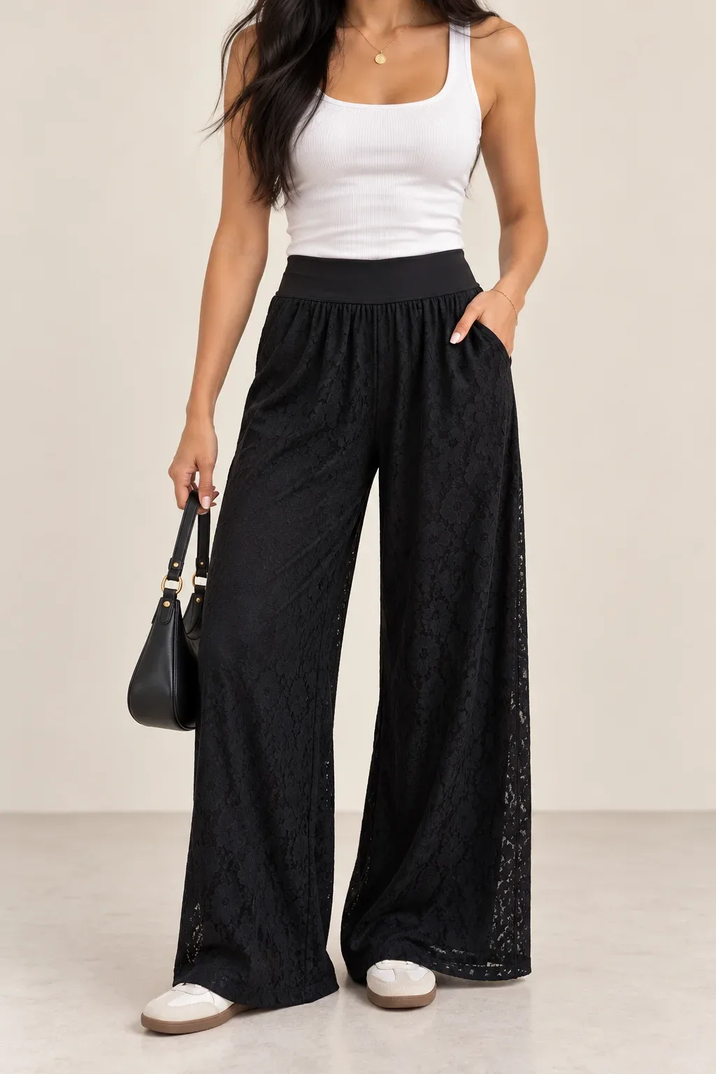 OFFLINE by Aerie Go With The Flow Lace Side-Slit Wide-Leg Pants - Women's Size M