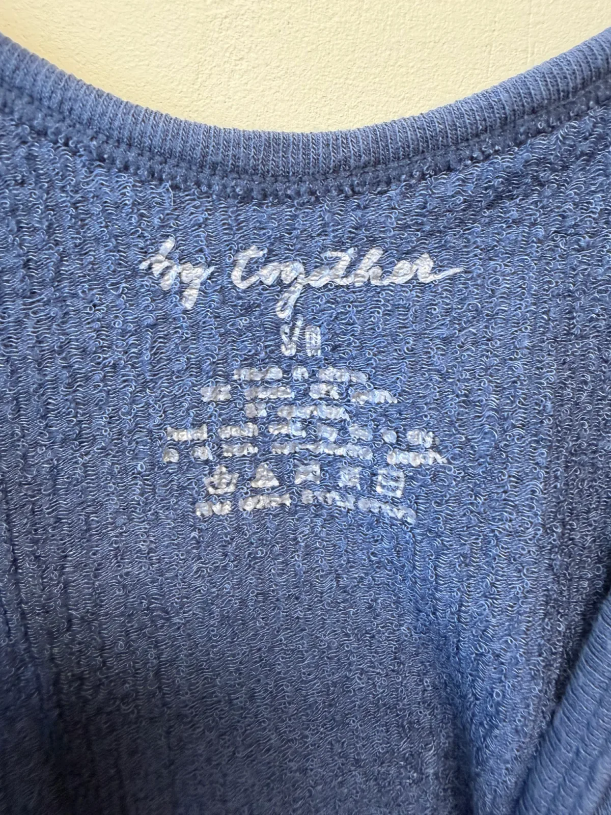 By Together Women's Ribbed Seamless Crop Cami Top Slate Blue V-Neck Size S/M photo 4