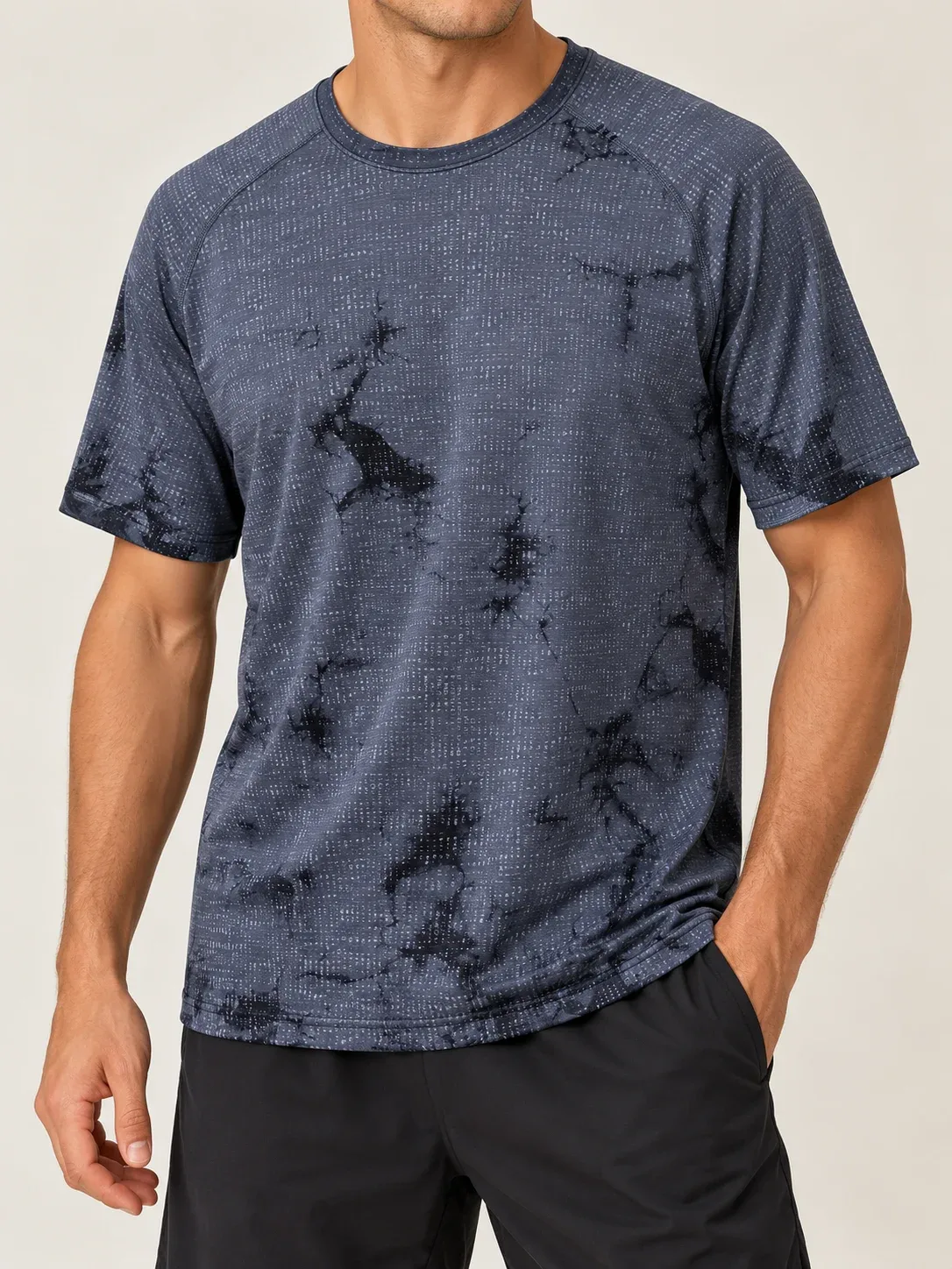 Lululemon Metal Vent Tech 2.0 Short Sleeve Shirt Gray Black Disconnect Marble Tie-Dye - Men's Size XXL