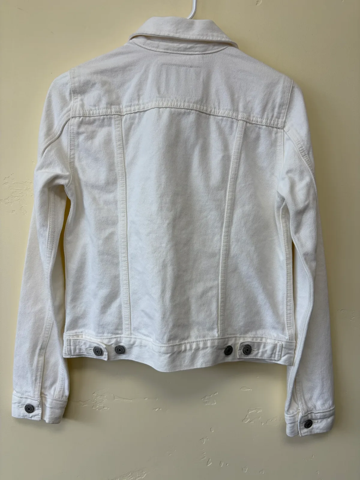NWT Levi's Original White Denim Trucker Jacket - Size Small photo 3