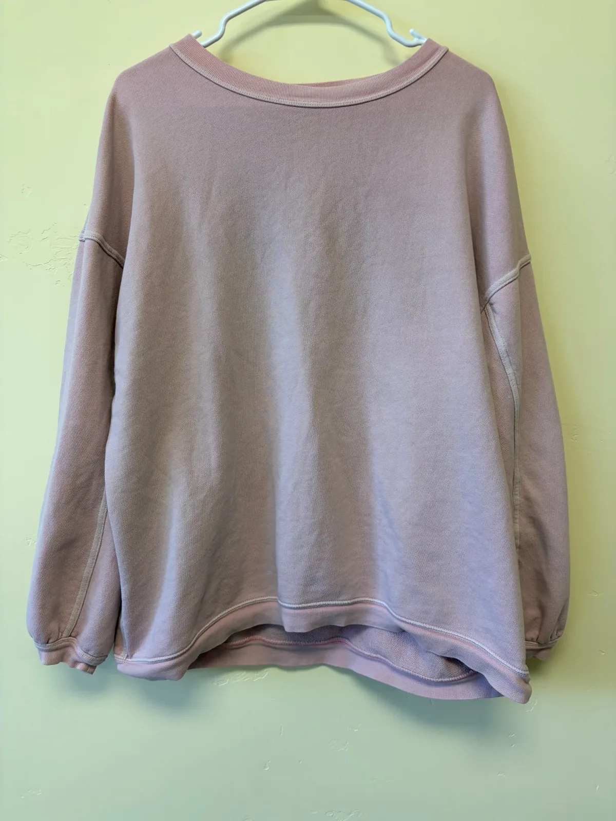 Aerie Always and Forever Real Oversized Crewneck Sweatshirt Mauve Pink - Women's Size M photo 2