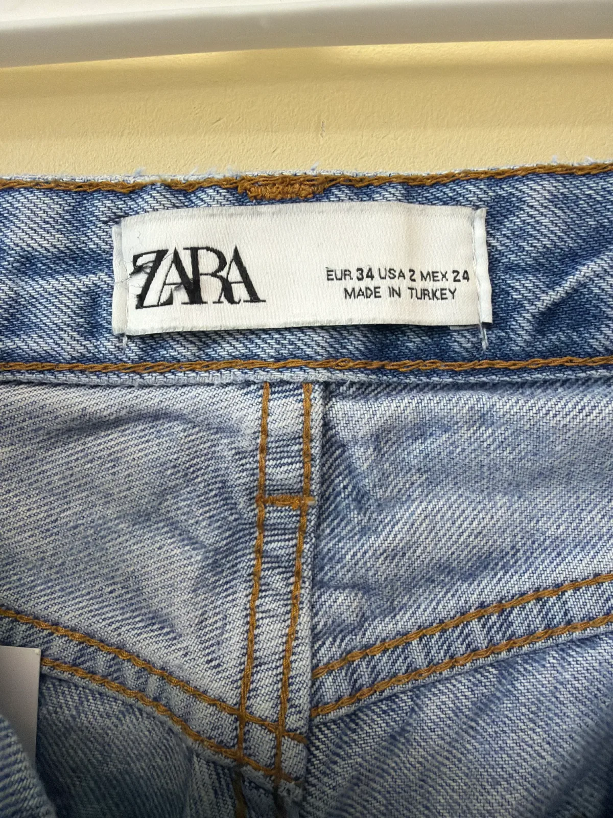 Zara Women's Light Wash Distressed High-Rise Straight Leg Jeans photo 4