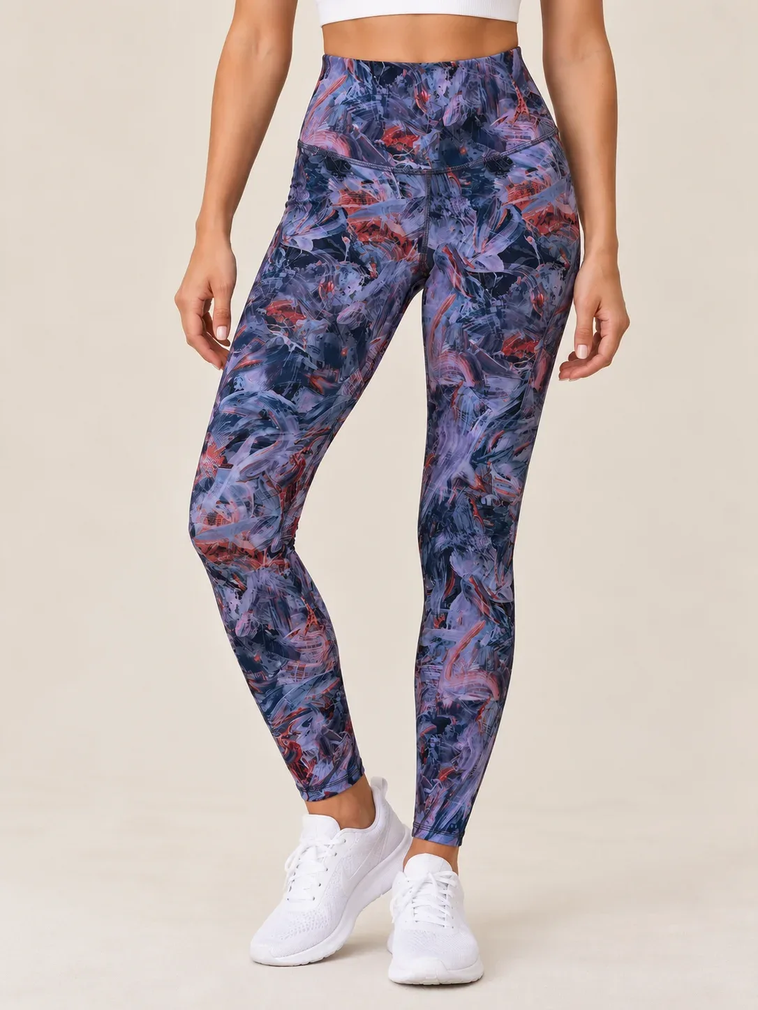 Lululemon NWT Base Pace High-Rise Running Tight 25" - Atmospheric Purple Multi Brushstroke Print, Size 6