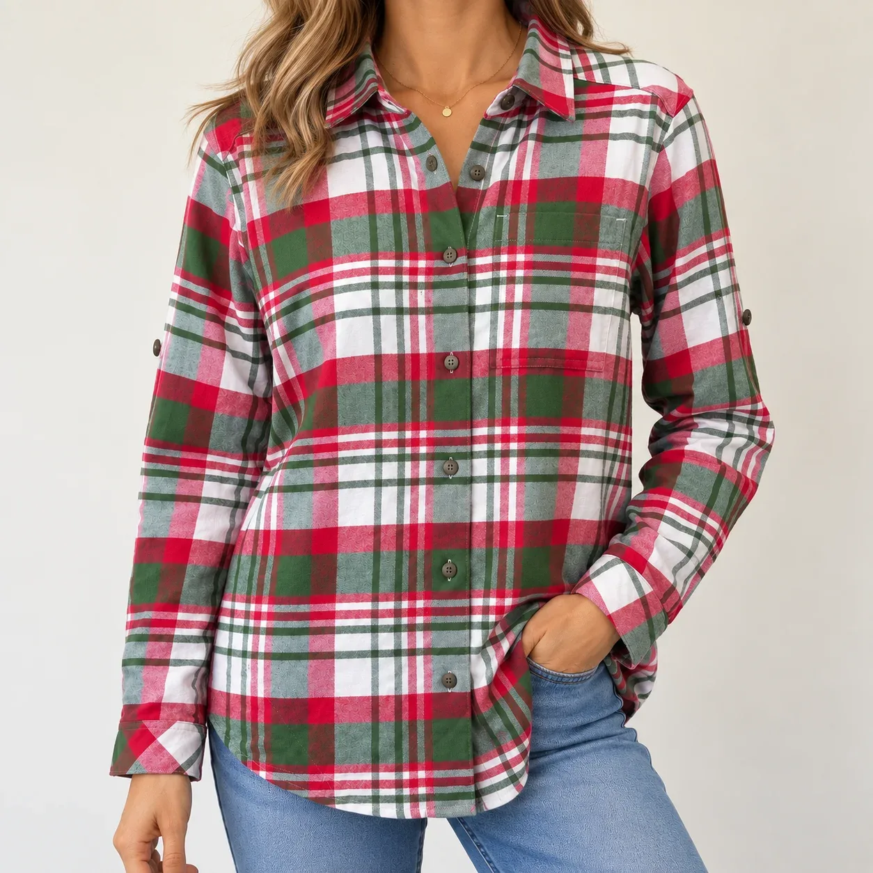 NWT Columbia Holly Hideaway Flannel Plaid Button-Up Shirt - Size M