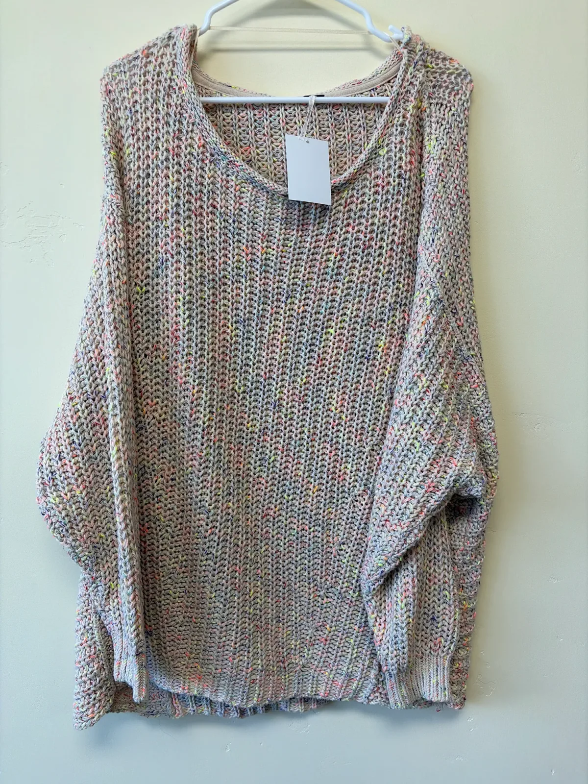 Free People Women’s Multicolor Speckled Knit Sweater Size Small photo 2