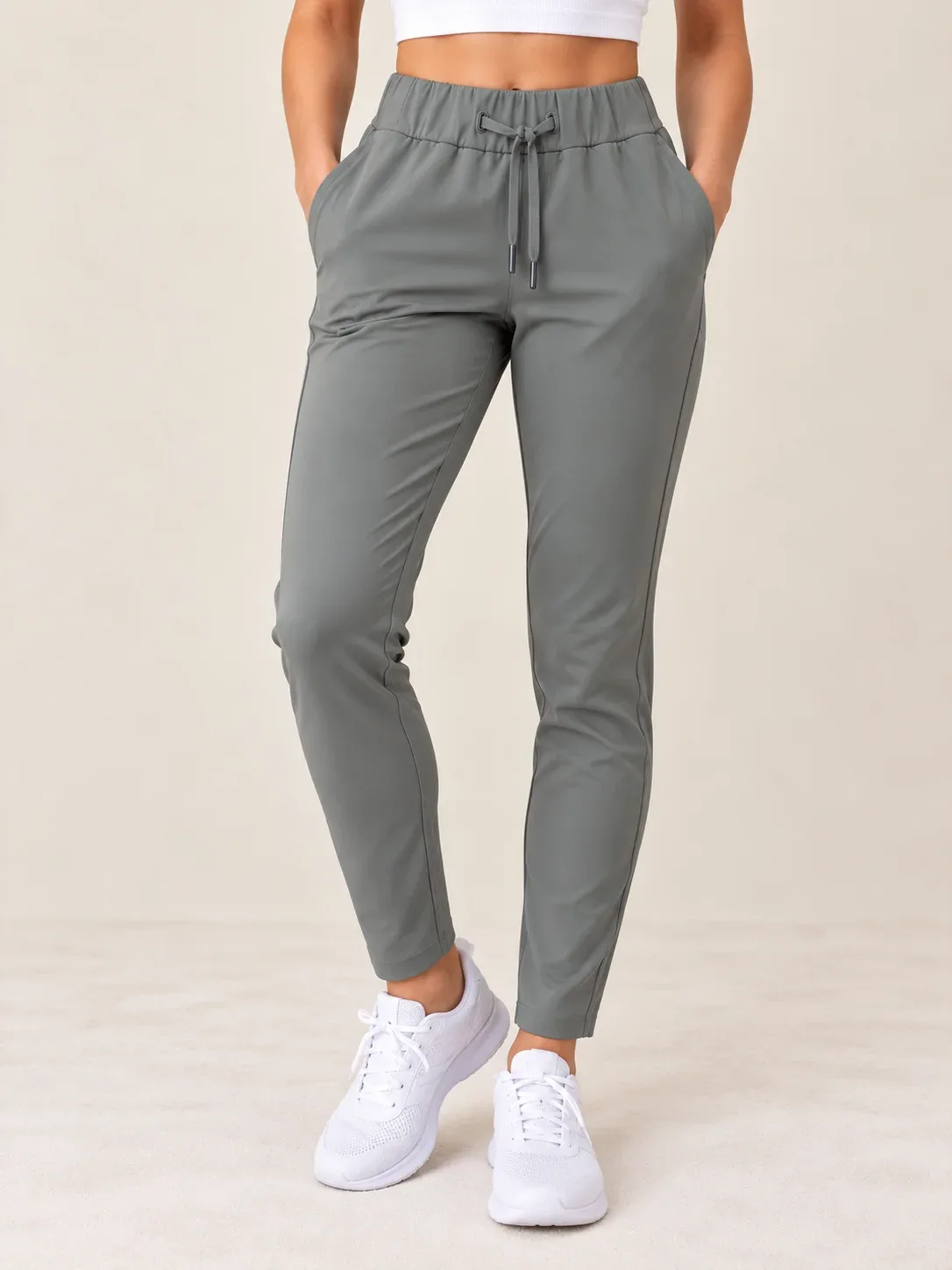 Lululemon On The Fly Crop 23" Woven Pants Gray Sage - Size 6