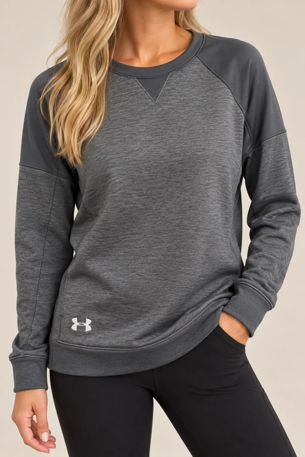 Under Armour Women's ColdGear Loose Fleece Crewneck Sweatshirt Gray M