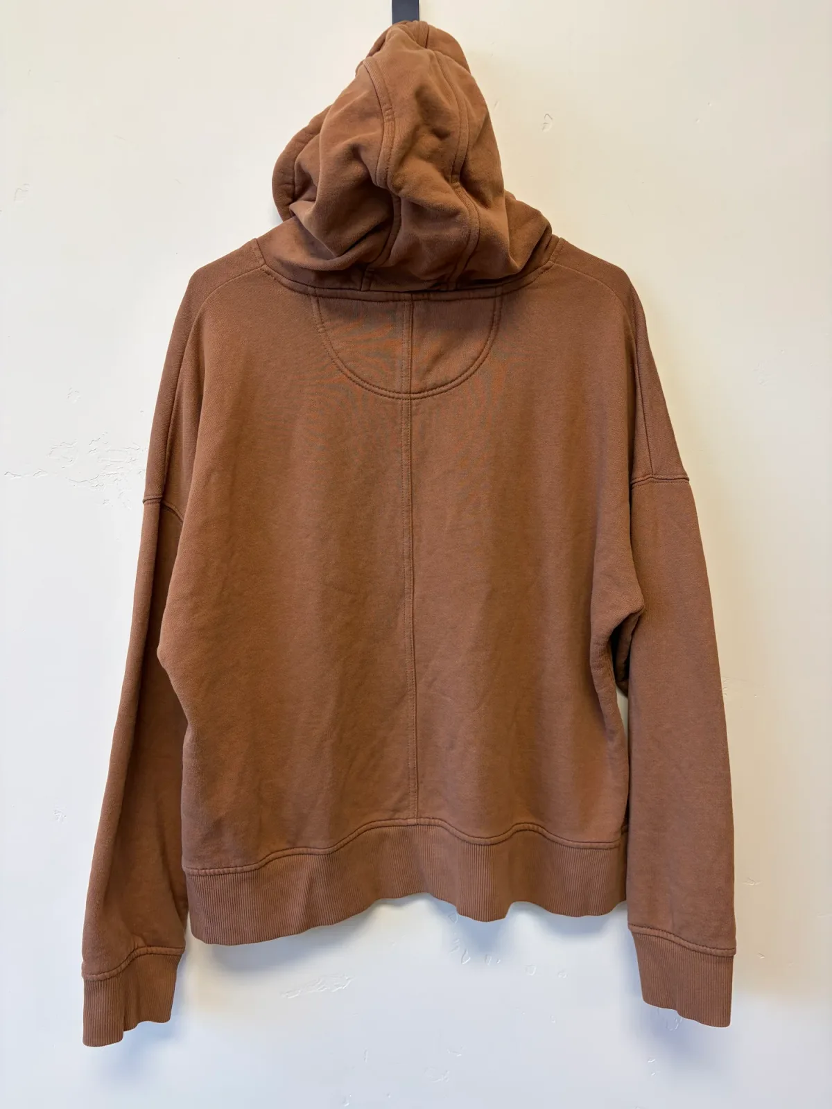 Carhartt Women's TENCEL Fiber Series Loose Fit Graphic Hoodie Brown Blue Retro Logo - Size L 12-14 photo 3