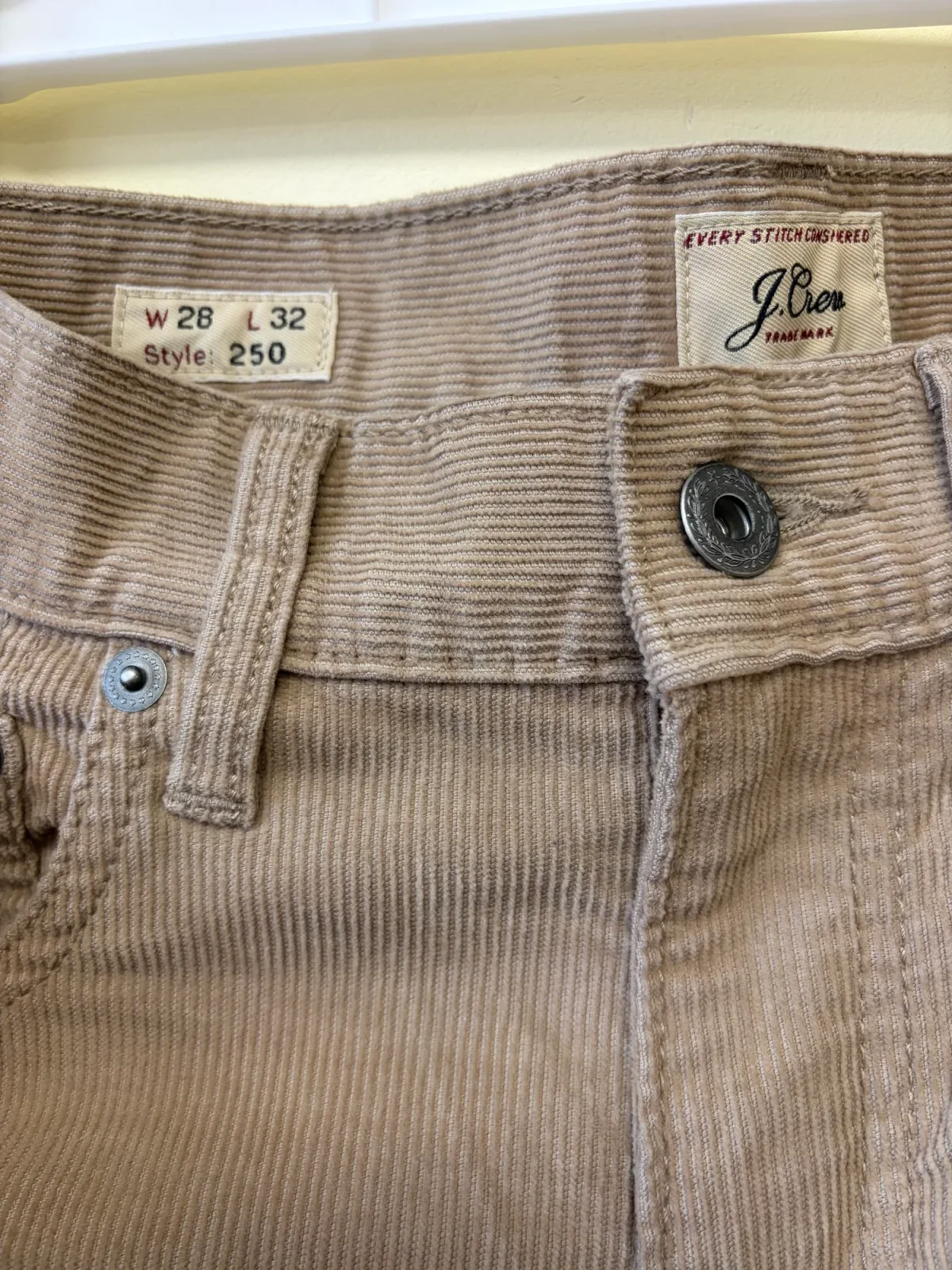 J.Crew 250 Skinny-Fit Corduroy Pants in Tan / Khaki — Men's Size 28x32 photo 4