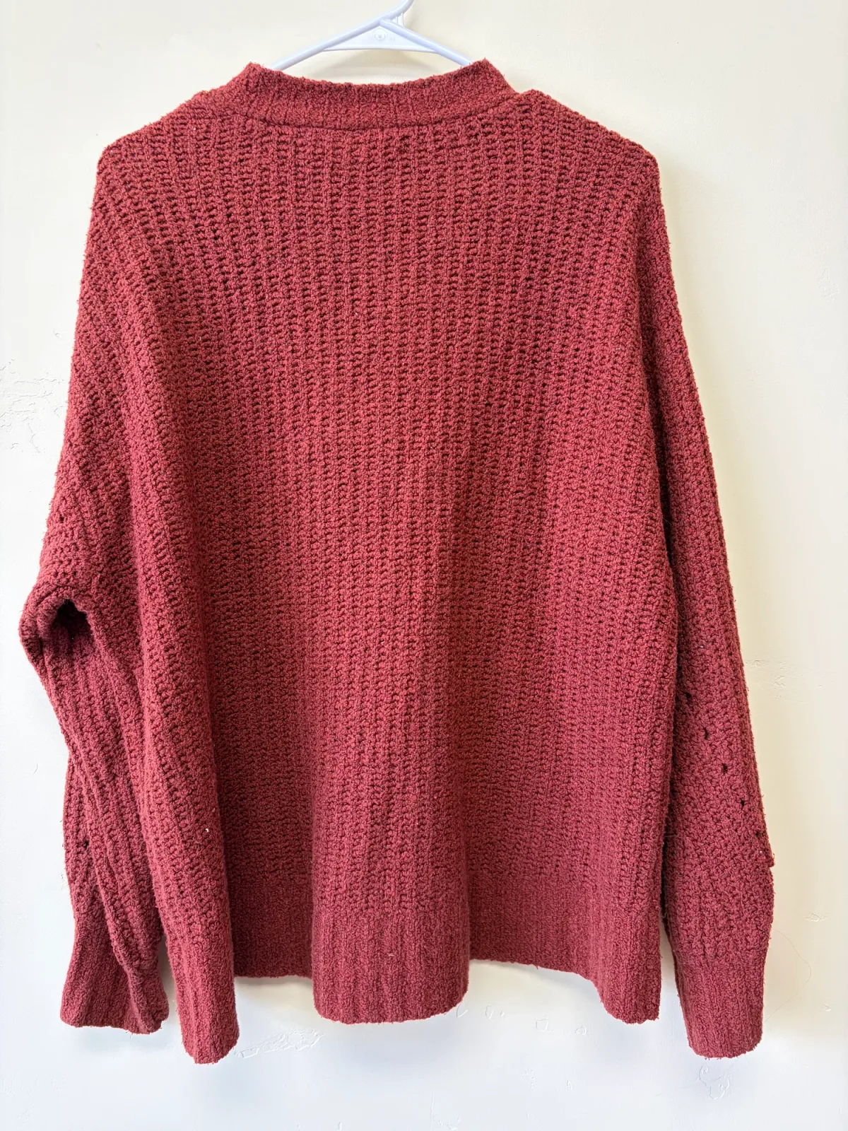 American Eagle Women's Rust Red V-Neck Button-Front Cardigan Sweater Size M photo 3