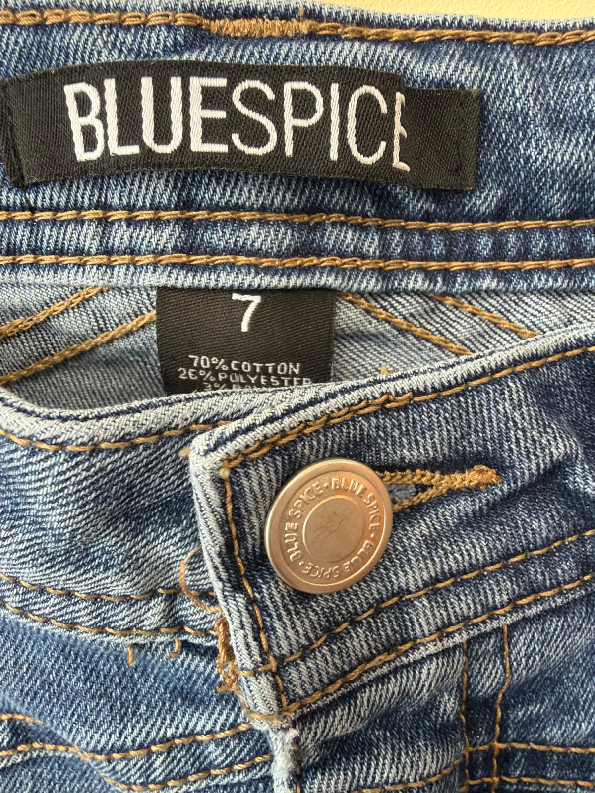 Blue Spice Wide Leg Jeans Medium Wash Front Seam Detail Denim photo 4