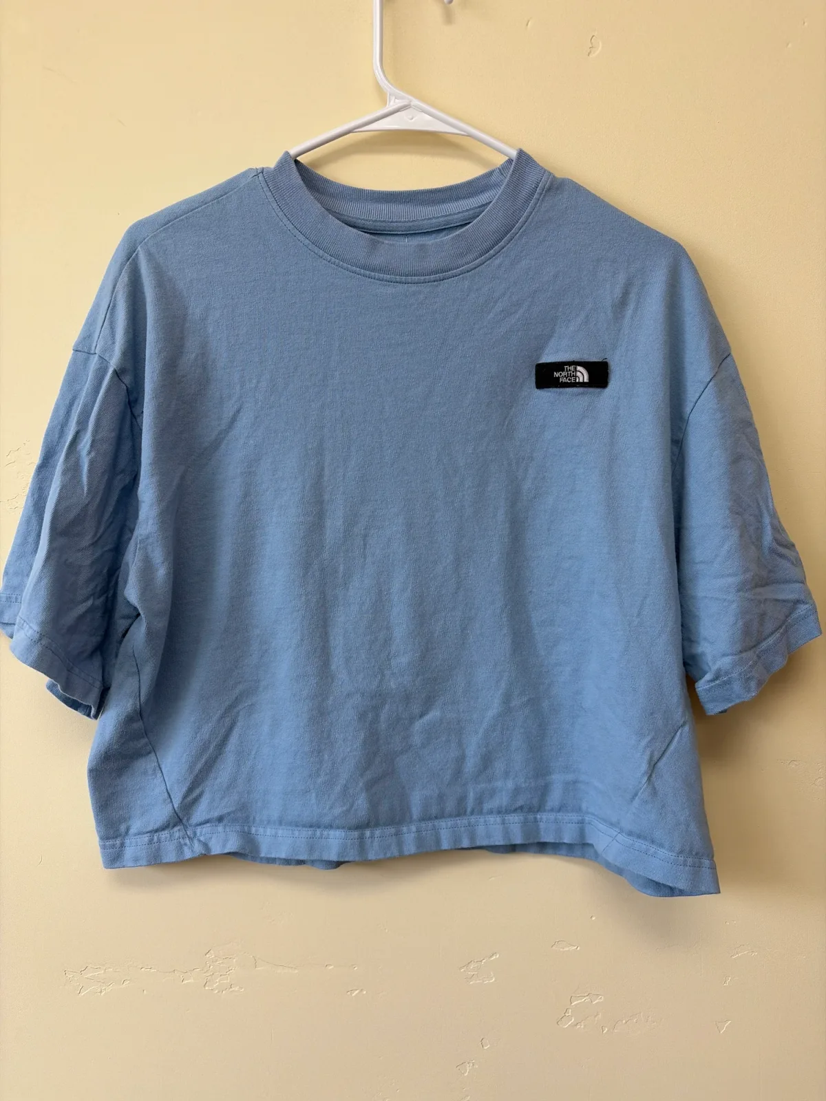 The North Face Women's Evolution Simple Dome Cropped T-Shirt in Periwinkle Blue photo 4