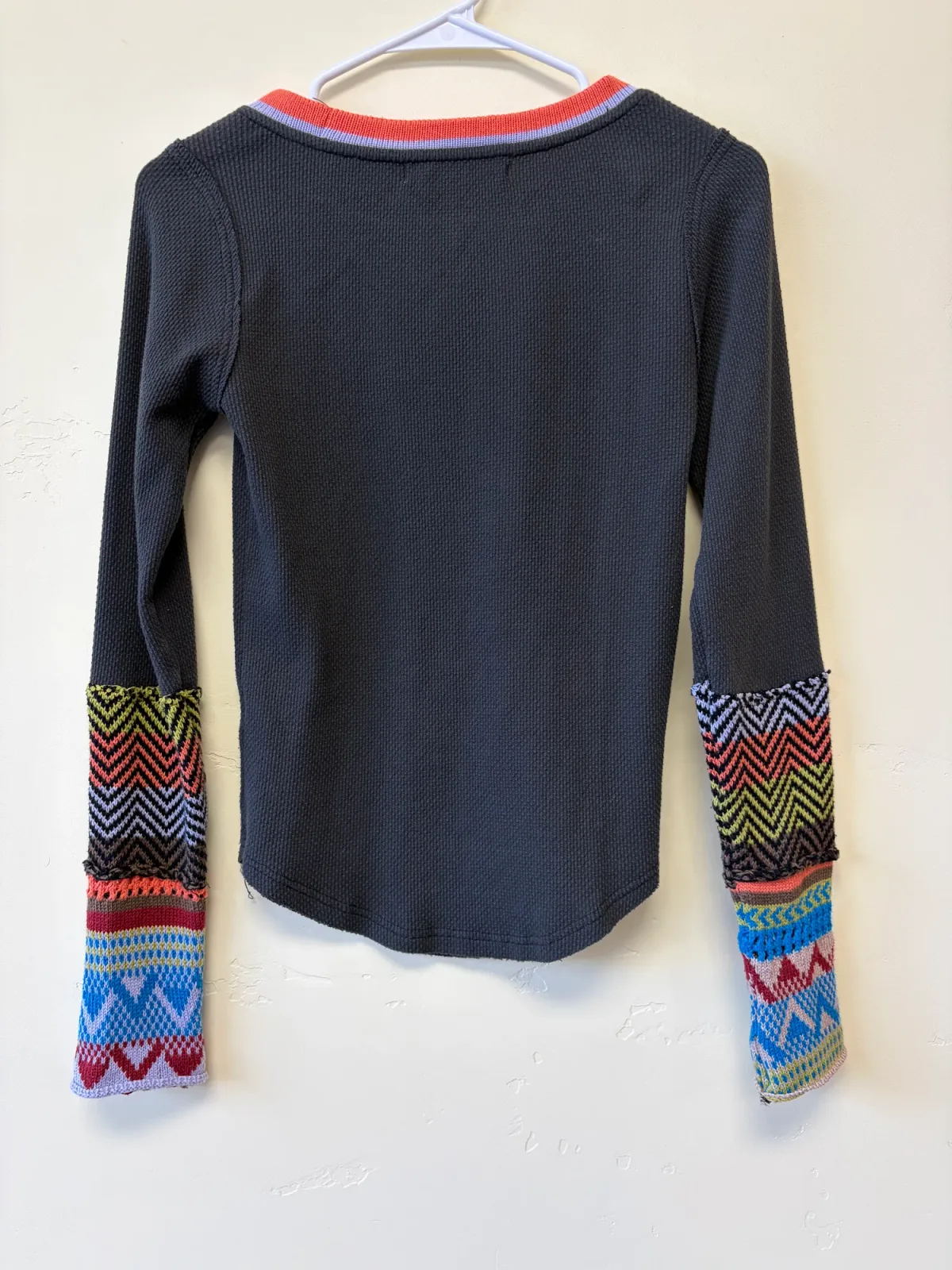 Foto 3 de Free People We The Free "On My Way" Thermal Top, Charcoal Black, Size XS
