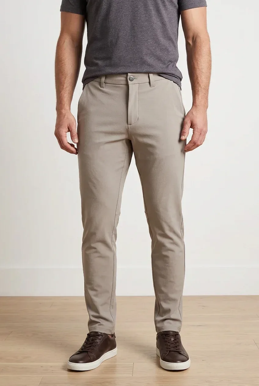 Lululemon Commission Slim Fit Trousers Mens Technical Chino Pants Beige Gray