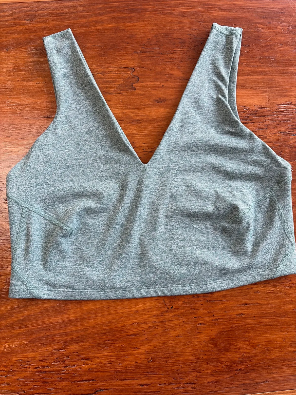 Free People Movement Women’s Green V-Neck Longline Sports Bra Size Medium photo 2