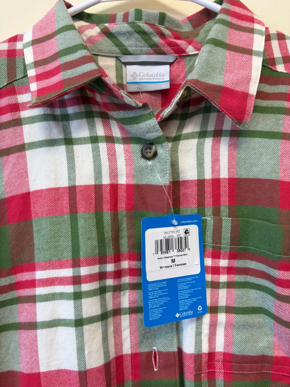 NWT Columbia Holly Hideaway Flannel Plaid Button-Up Shirt - Size M photo 4