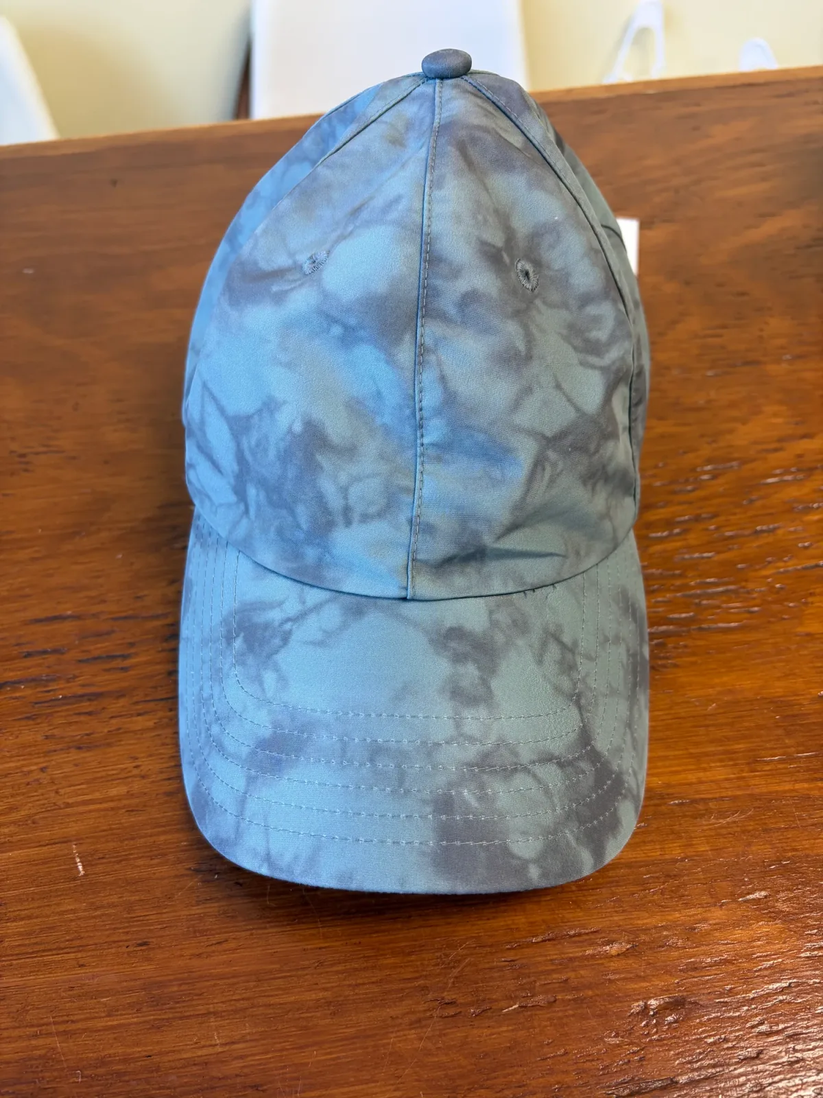 Athleta Kinetic Printed Baseball Cap Riptide Gray Blue Tie-Dye Running Hat - One Size OS photo 3
