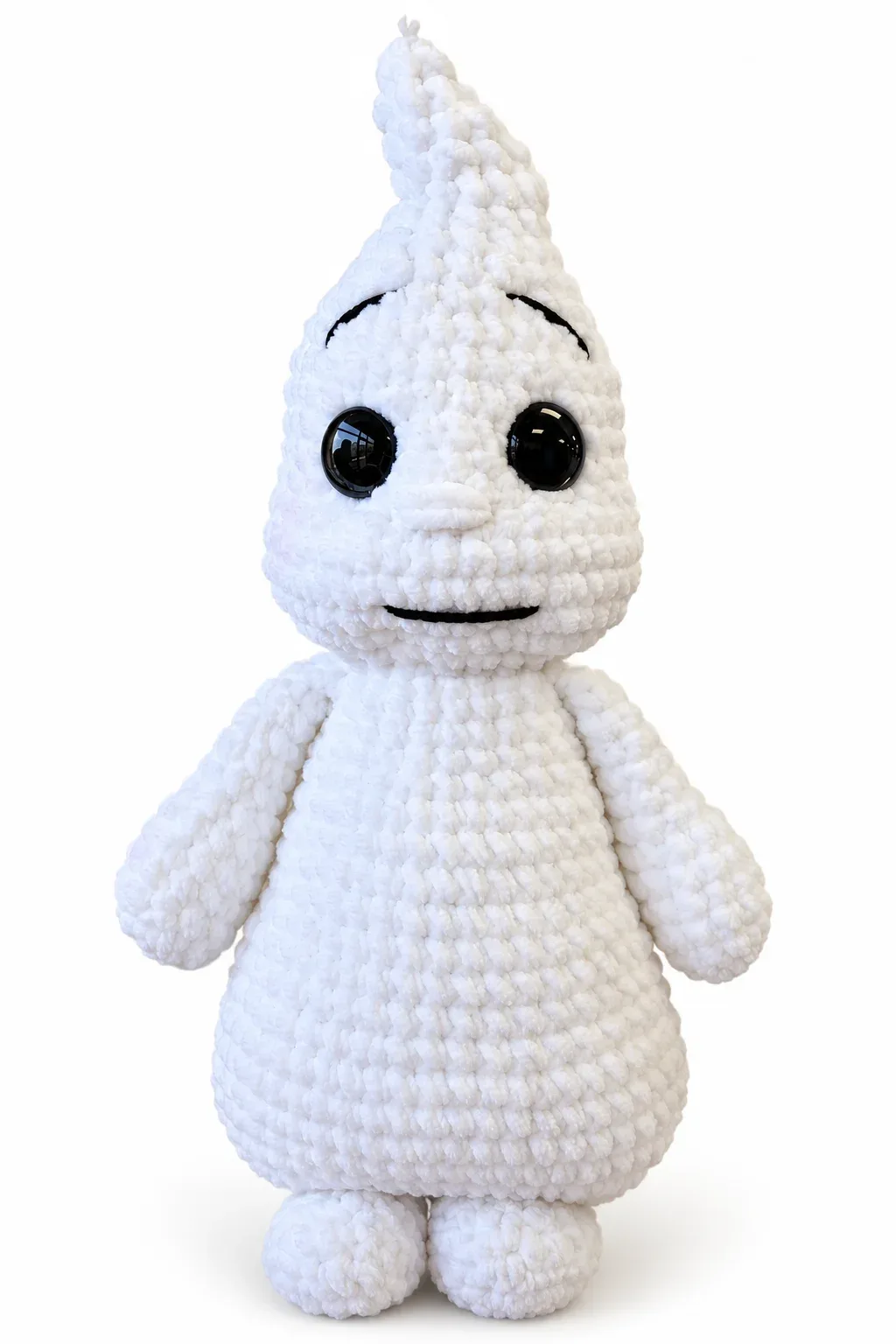 Handmade White Crochet Ghost Plush – Cute Halloween Decor