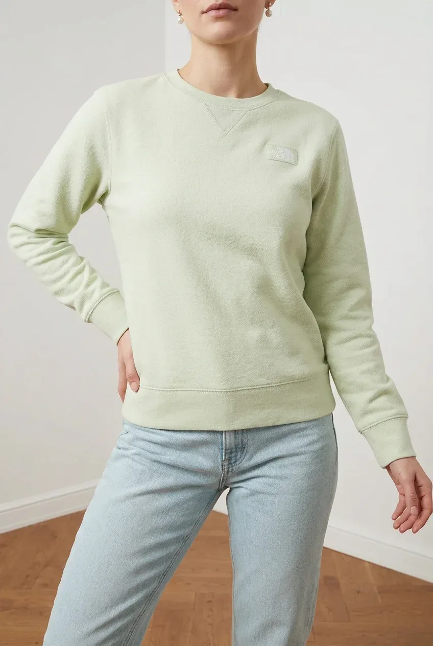 The North Face Women's Heritage Patch Crewneck Sweatshirt - Mint Green - Size Large