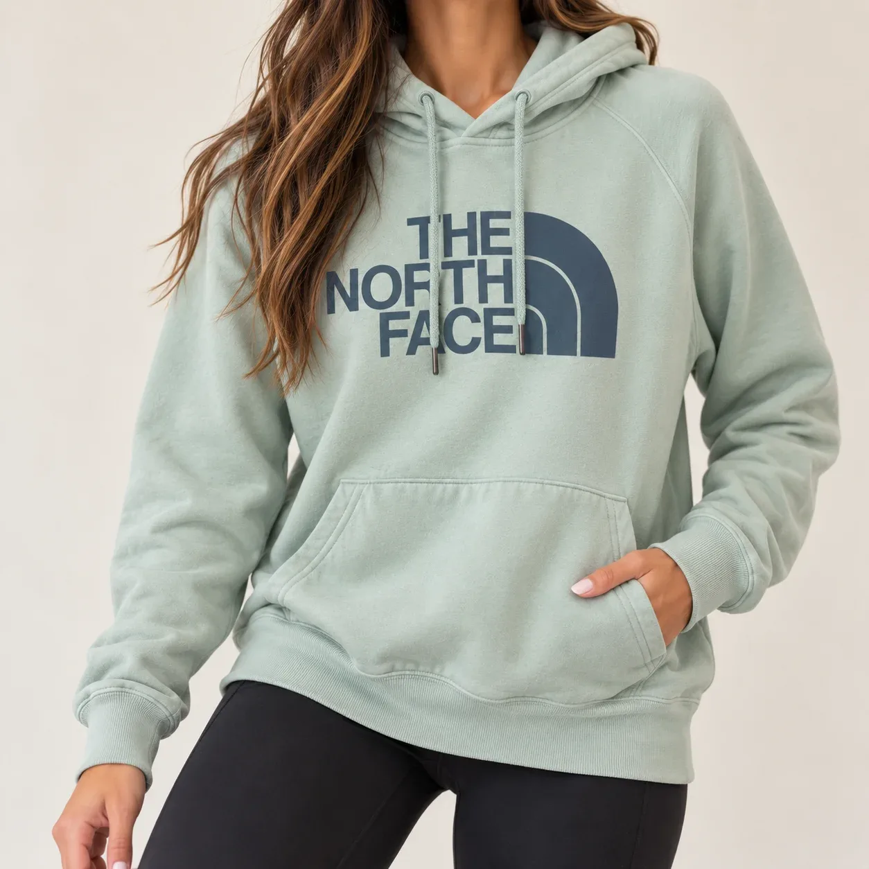 The North Face Women's Half Dome Logo Pullover Hoodie Mint Sage Green