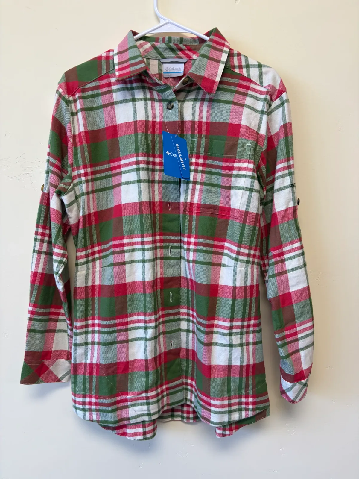 NWT Columbia Holly Hideaway Flannel Plaid Button-Up Shirt - Size M photo 2