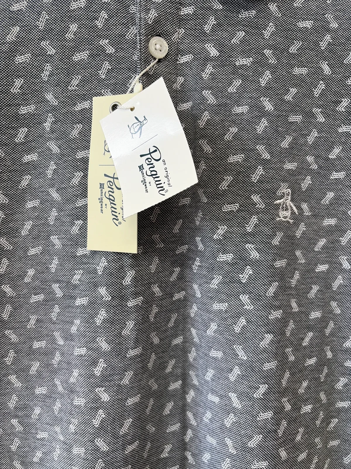 NWT Original Penguin Men's All-Over Geometric Print Polo Shirt - Small photo 4