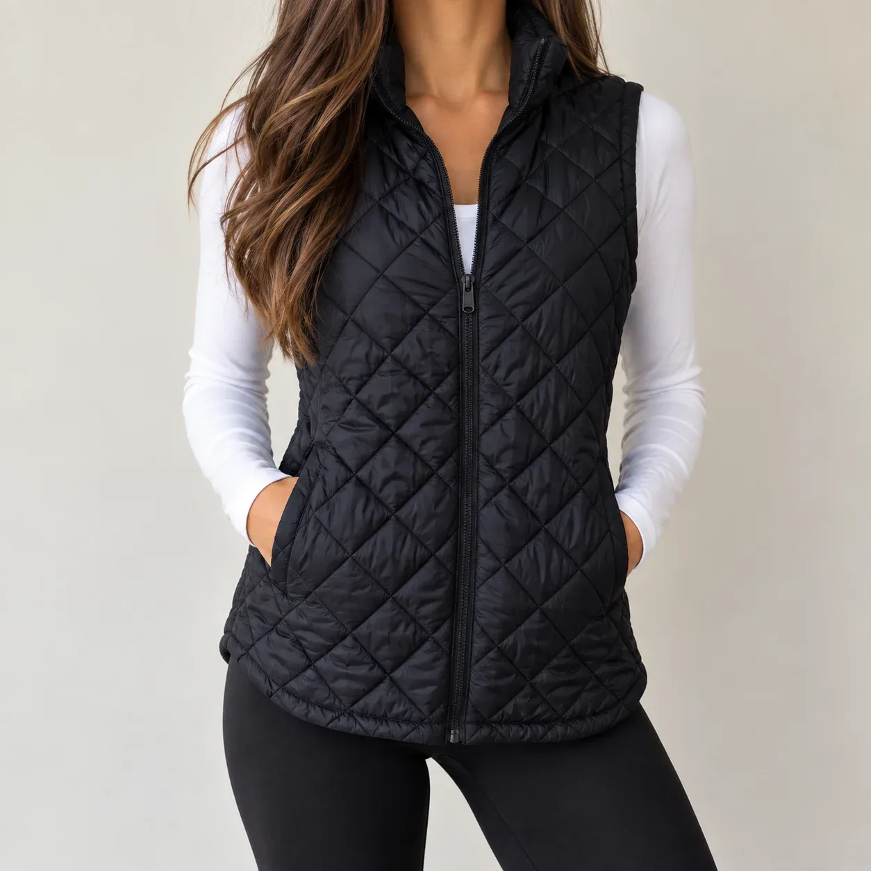 Athleta Whisper Featherless Quilted Puffer Vest size S Tall