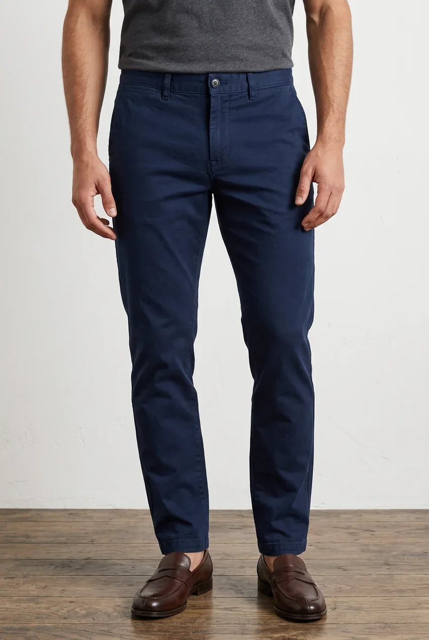 J.Crew Men's Slim Fit Chino Pants Navy Blue Cotton Stretch Trousers