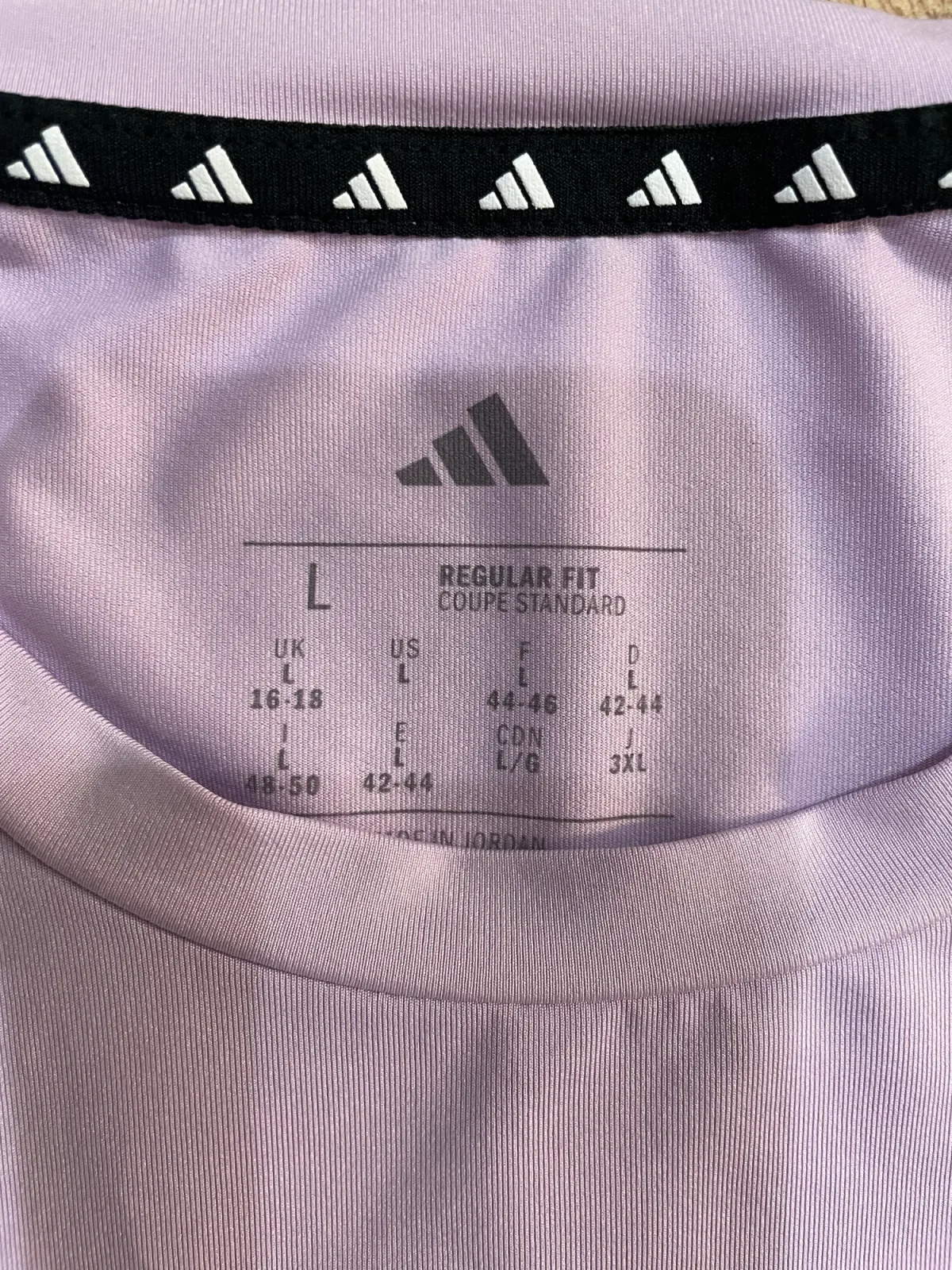 Adidas Woman's AEROREADY Train Essentials Lavender Tee Sz L photo 4