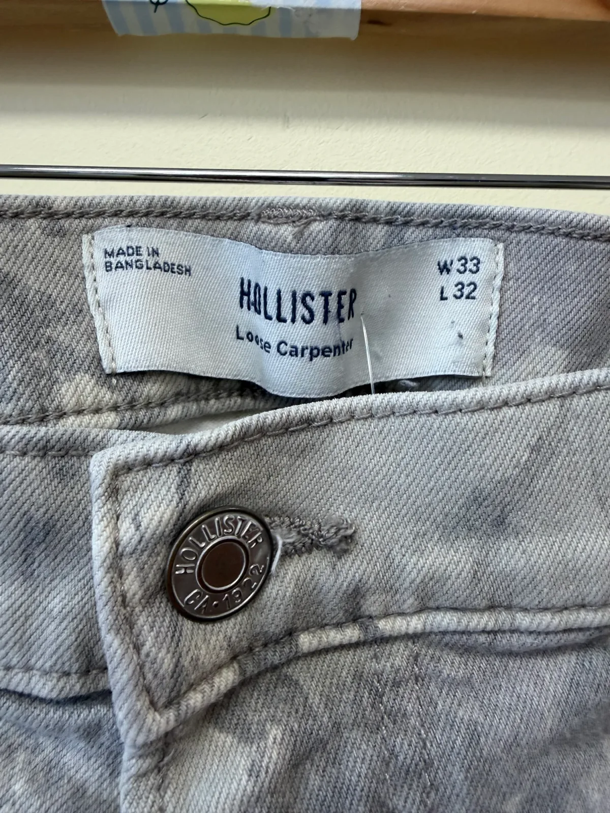 Hollister Men’s Grey Real Tree Camo Loose Carpenter Pants Denim Jeans Size 33x32 photo 4