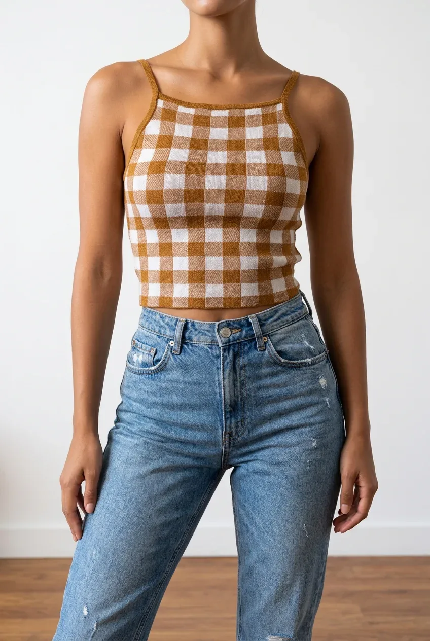 Madewell Gingham Apron Sweater Tank Top - Size XXS