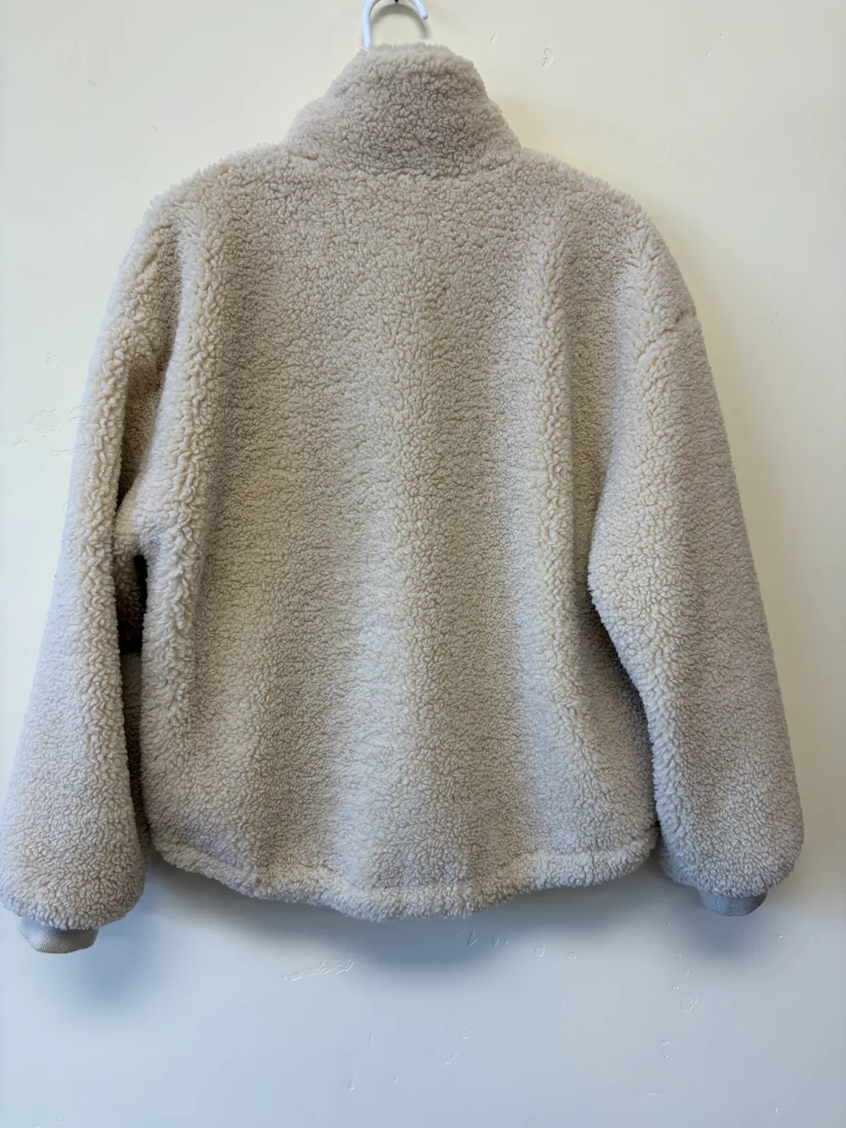 Levi's Women's Full Zip Sherpa Teddy Jacket Cream Beige Size XS Warm Cozy photo 3