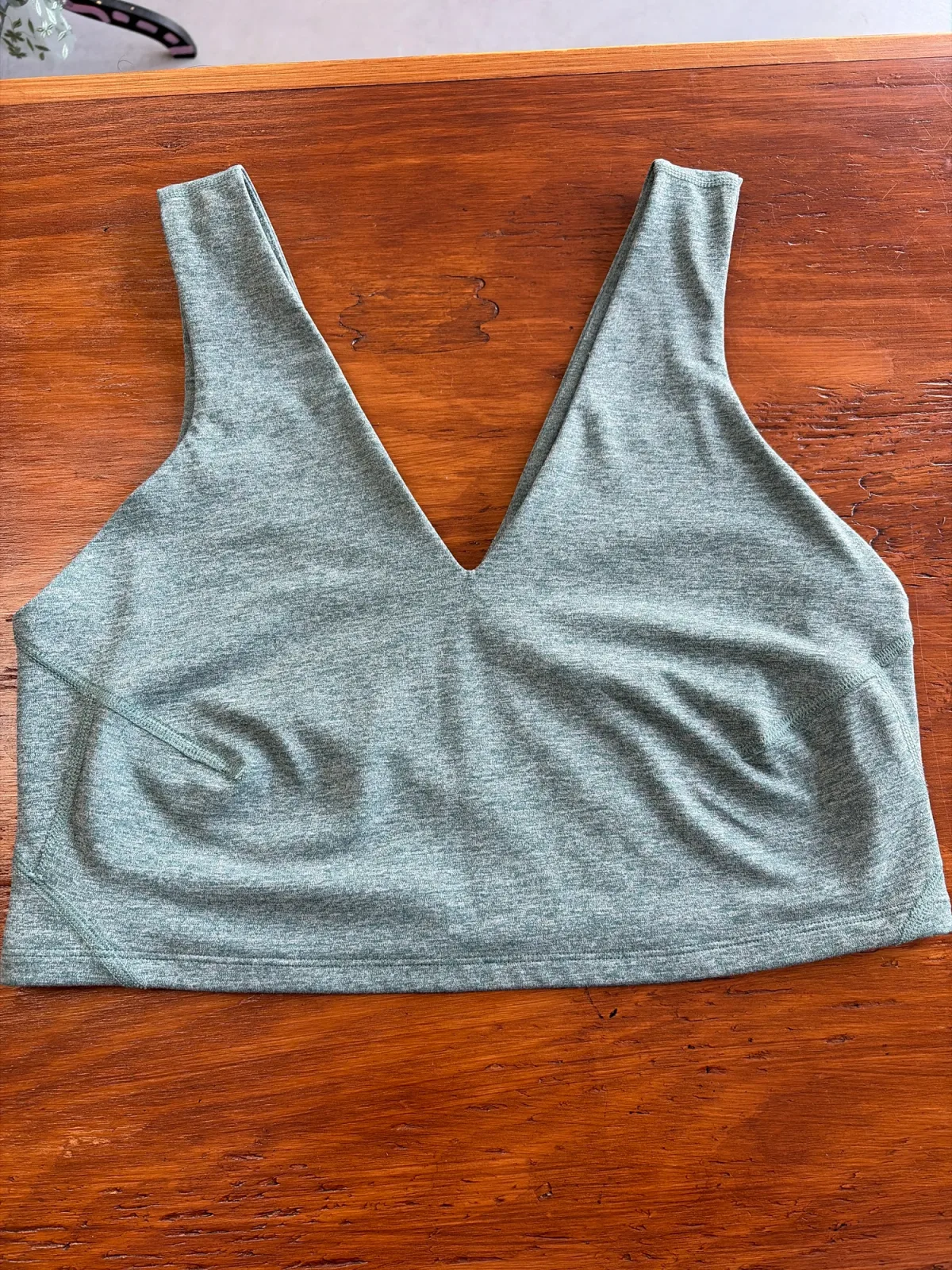 Free People Movement Women’s Green V-Neck Longline Sports Bra Size Medium photo 4