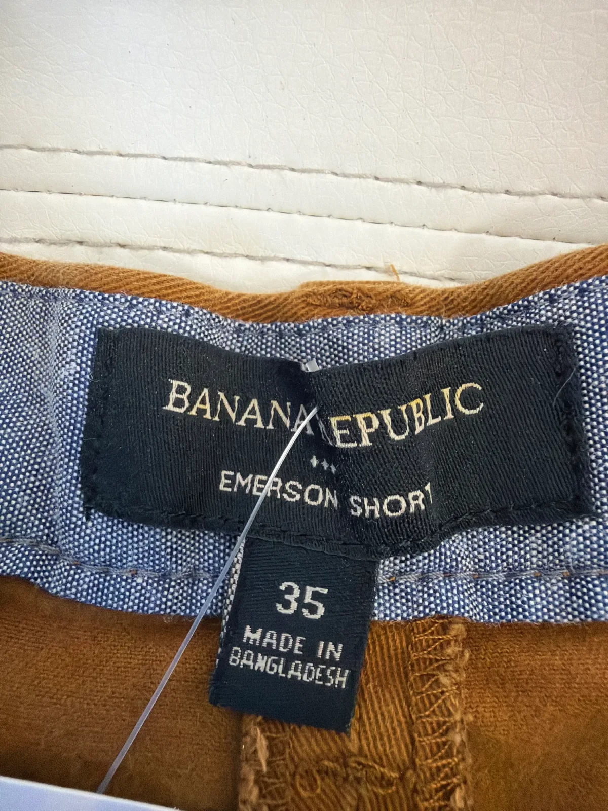 Banana Republic Men's Classic Flat Front Chino Shorts - Cognac Brown photo 4