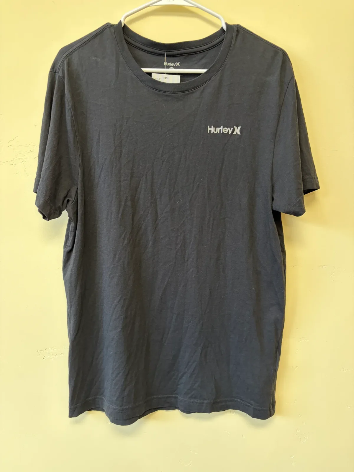 Hurley Mens Graphic Crew Neck Short Sleeve T-Shirt Charcoal Gray Black photo 2