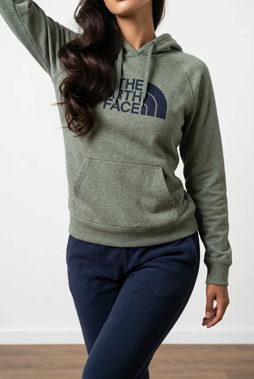 The North Face Women's Sage Green Drew Peak Logo Hoodie — Size Small