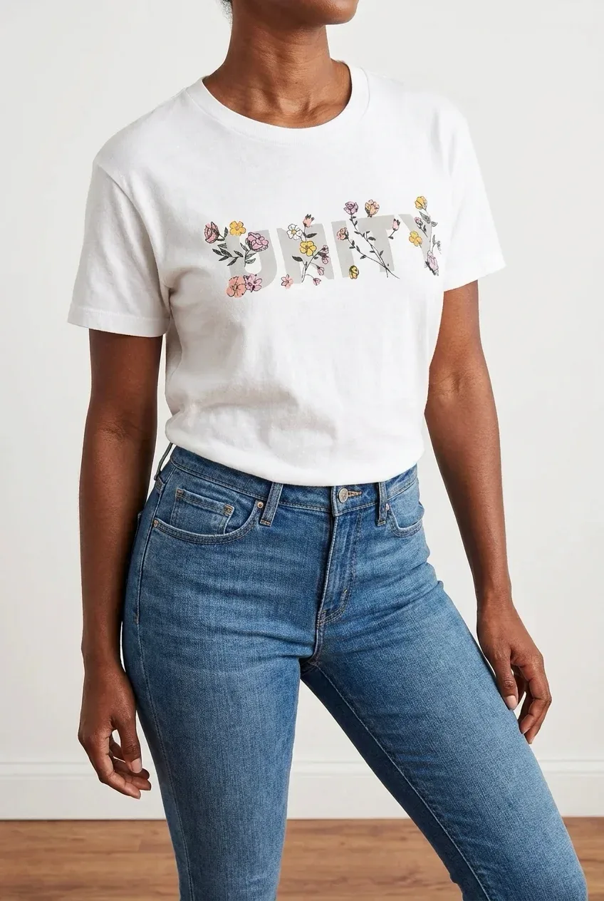 Abercrombie & Fitch "Unity" Floral Graphic T-Shirt White Crewneck L