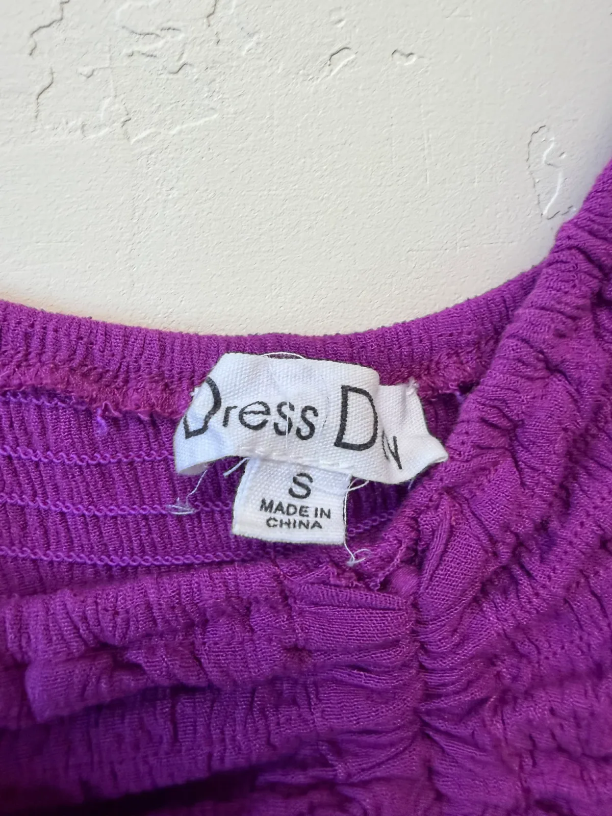 Dress Day Women's Smocked Ruched Ruffle Hem Maxi Dress Magenta Purple Size S photo 4