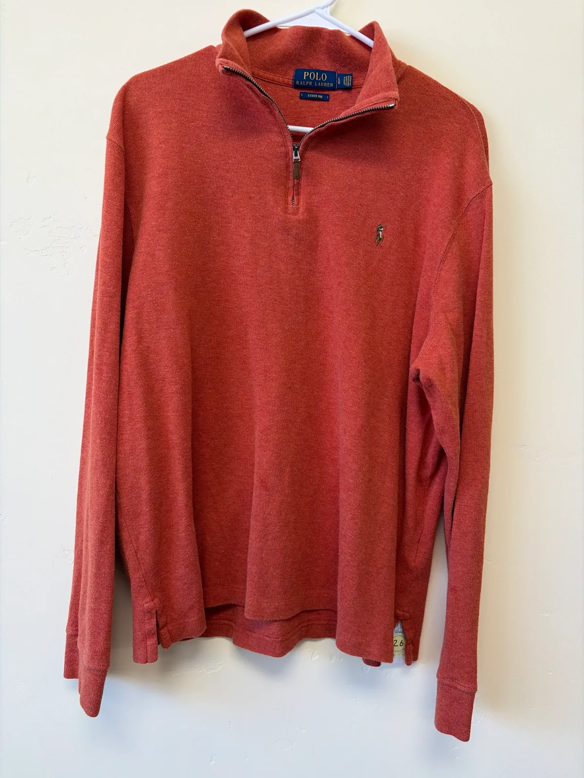 Polo Ralph Lauren Men's Estate-Rib Quarter-Zip Pullover — Size Large photo 2