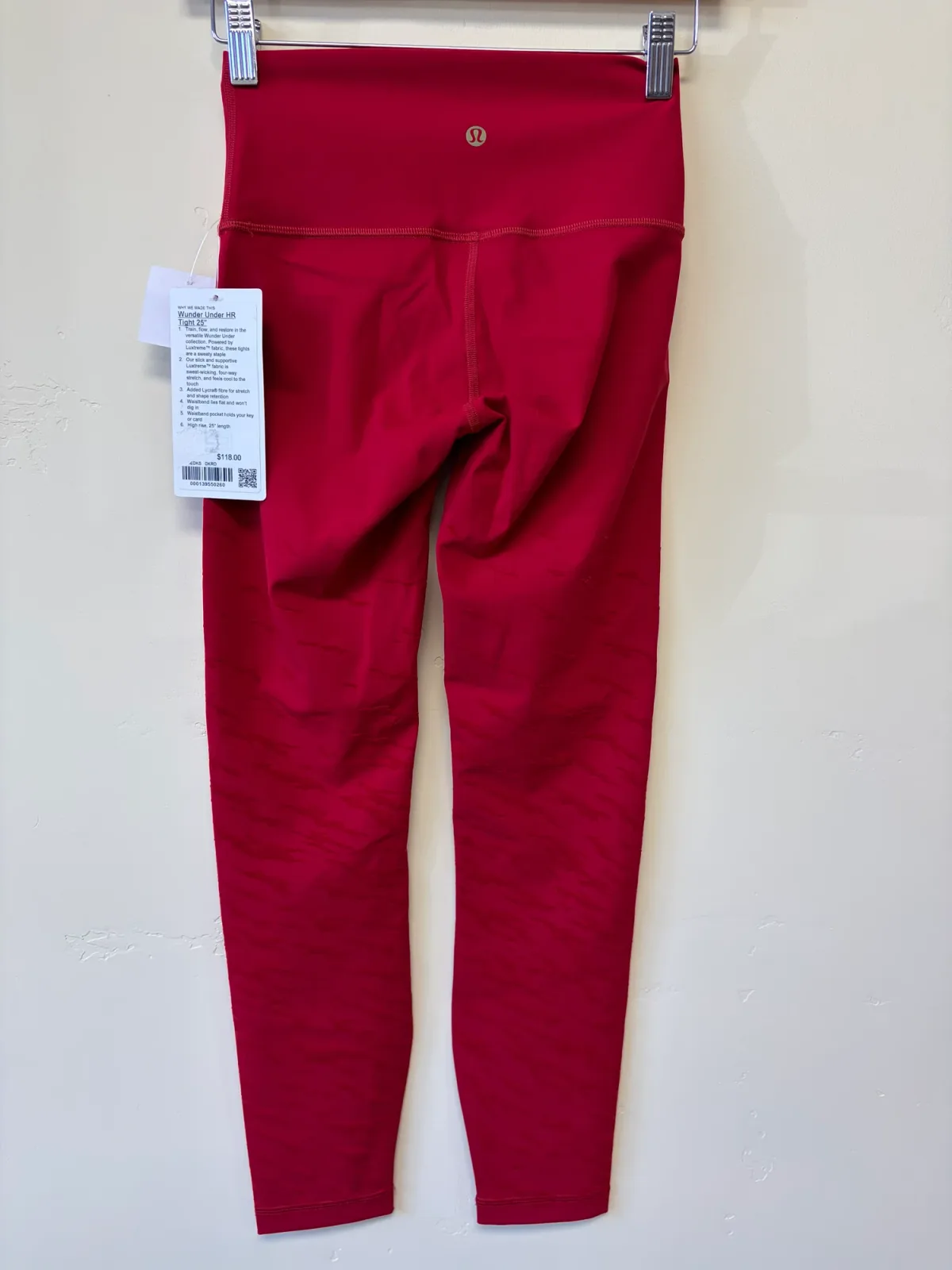 Lululemon NWT Wunder Under High Rise Tight 25" Dark Red Leggings Size 4 Luxtreme photo 3