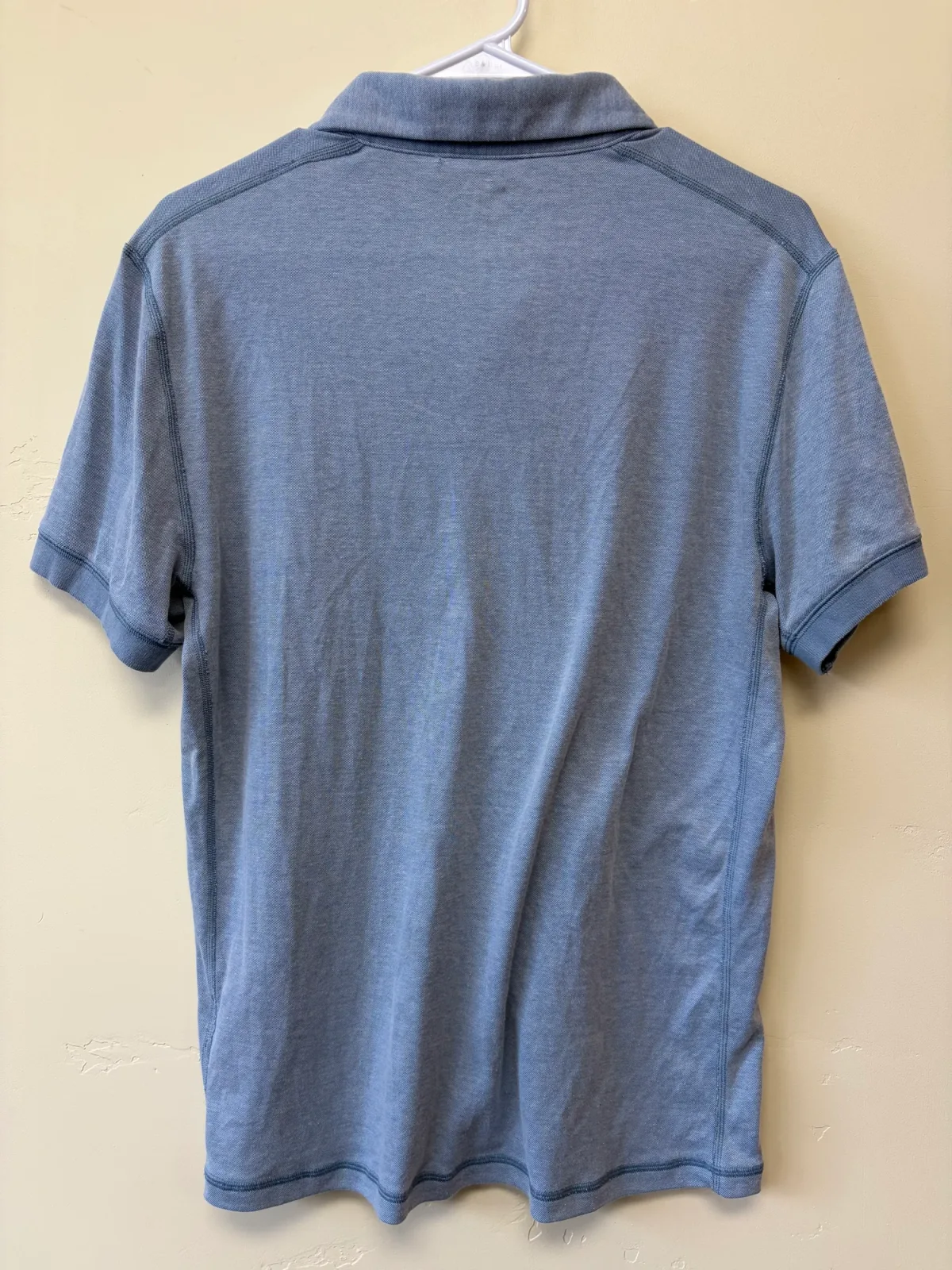 J.Crew Mens Textured Short Sleeve Polo Shirt Heathered Blue Gray photo 3