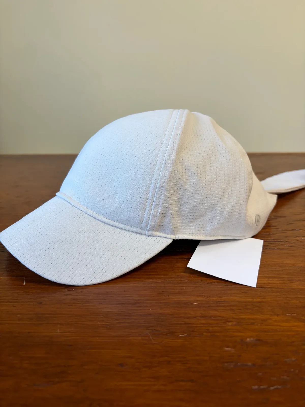 Lululemon Tie-Back Hat Ponytail Running Cap White Mesh Bow Back - One Size OS photo 2